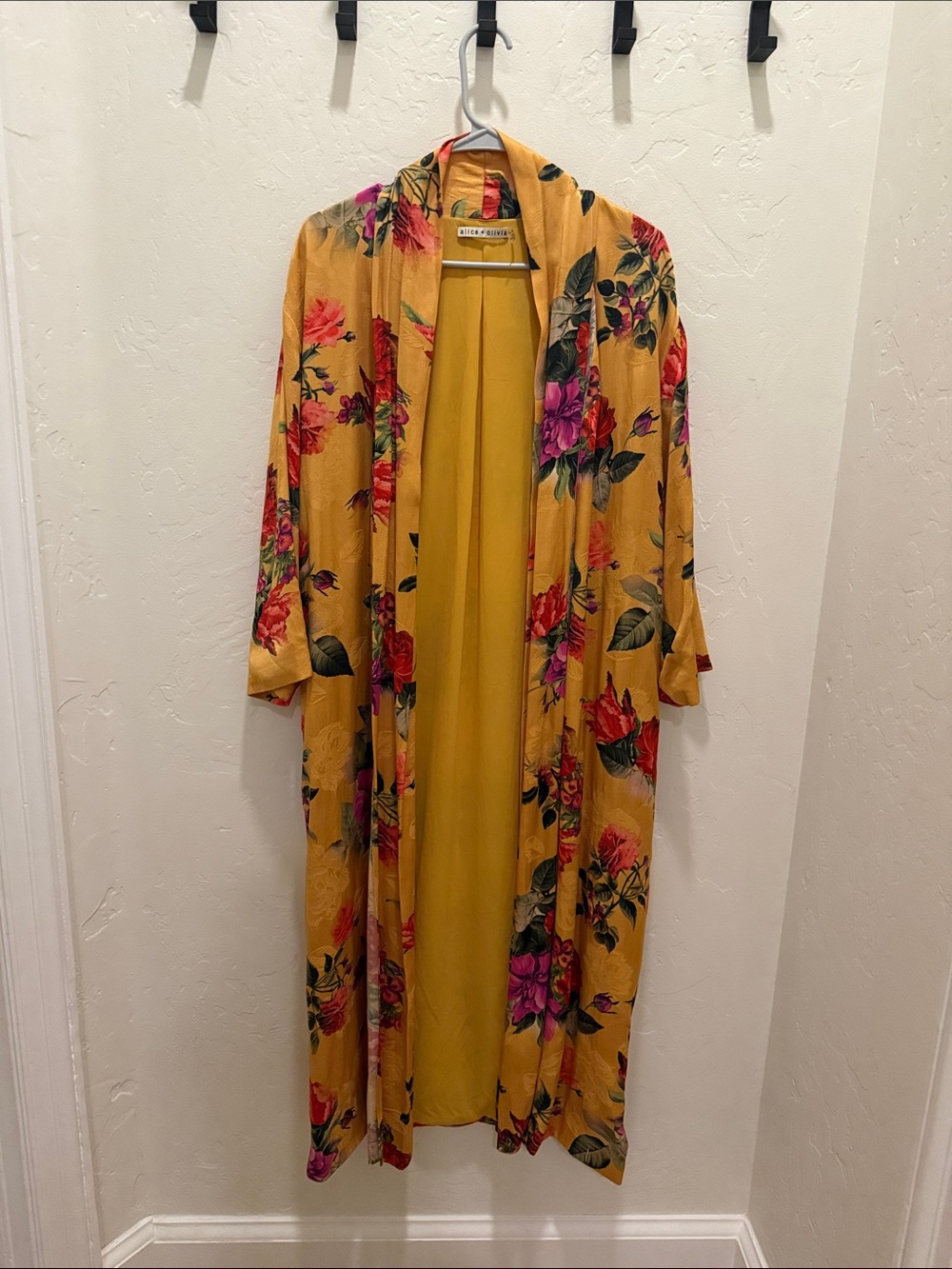 Alice + Olivia Mustard Floral Duster